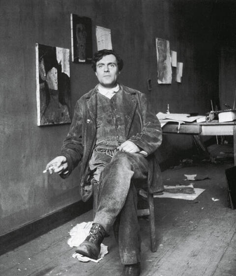 Paul Guillaume/Modigliani in seinem Atelier, 1915/Musée de l’Orangerie, Paris, RMN – Grand Palais